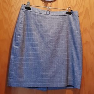 Banana Republic Sz 10P Pencil Skirt Blue Gray